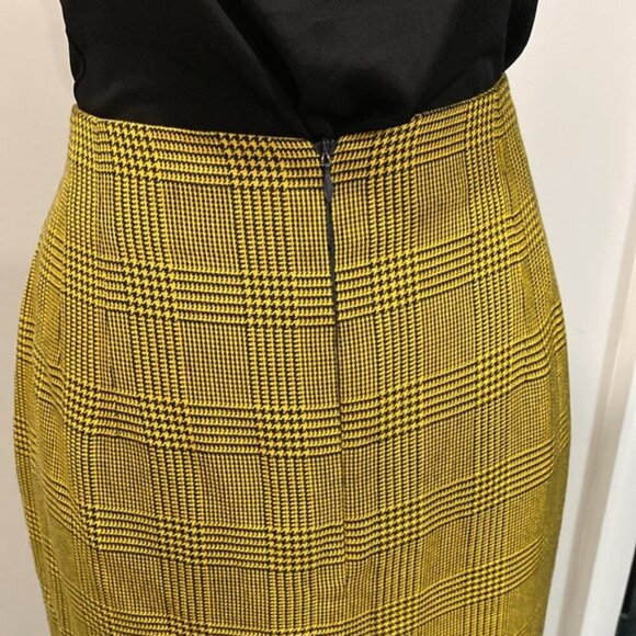 Jones New York Yellow Plaid Pencil Pencil Skirt Size 12 - Picture 10 of 16
